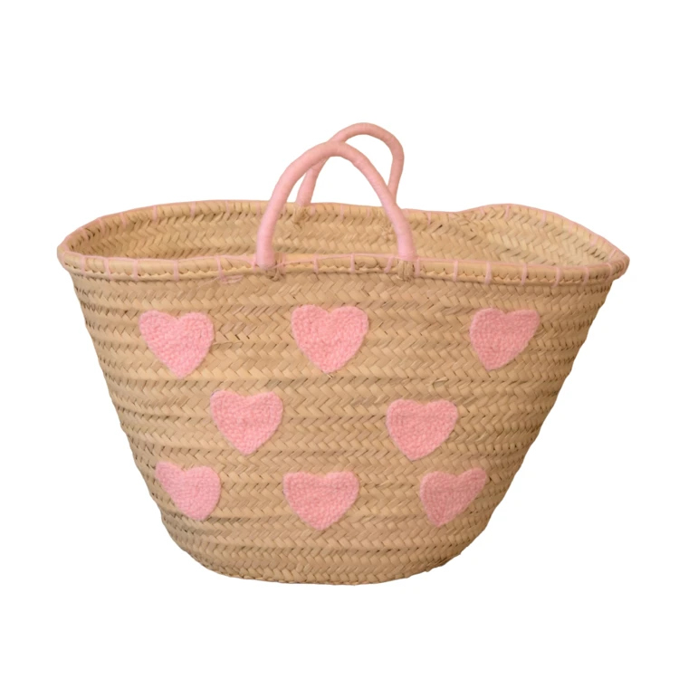 Panier Cœurs brodés