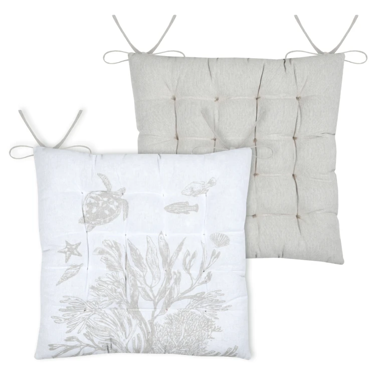 Funda para silla de polialgodón acolchado de 16 puntos con lazos