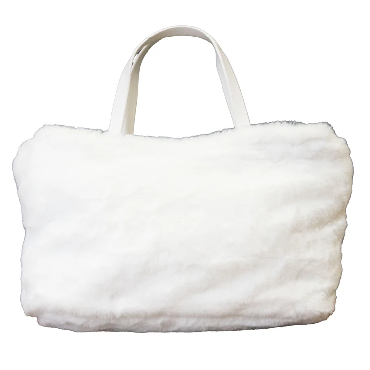 Sac en fausse fourrure avec anse et bandoulière amovible