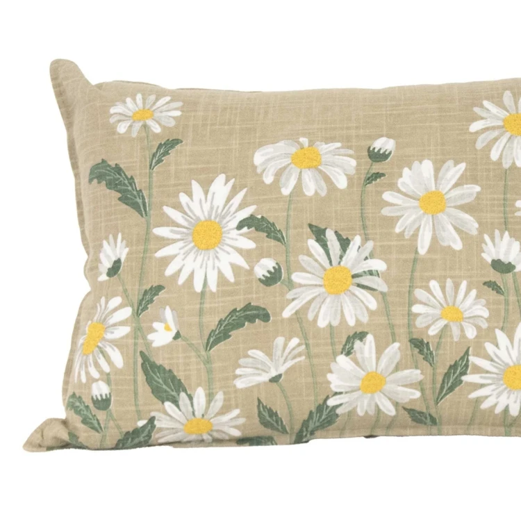 Cuscino decorativo in cotone con motivo a margherita
