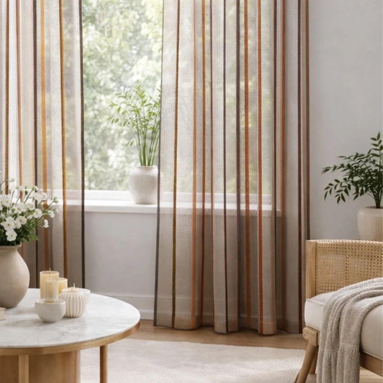 Voilage coloré rayures ton sur ton
