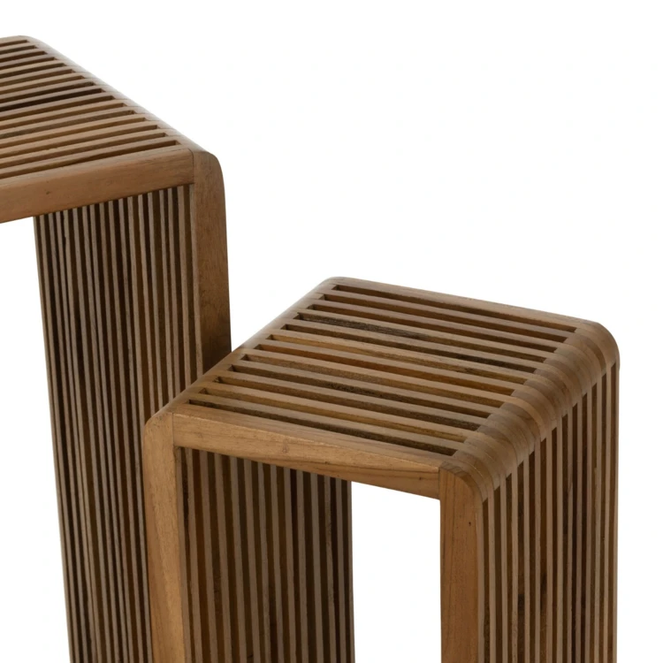 Meuble console gigogne cubique en teck lot de 2