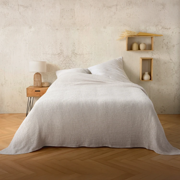 Plaid en coton nid d’abeille