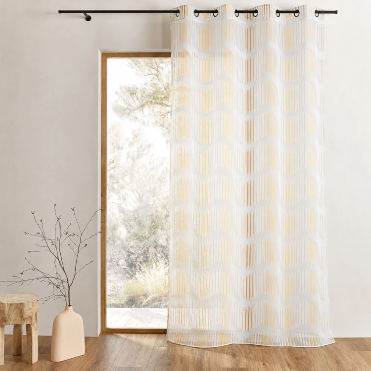 Voile jacquard con strisce verticali ondulate