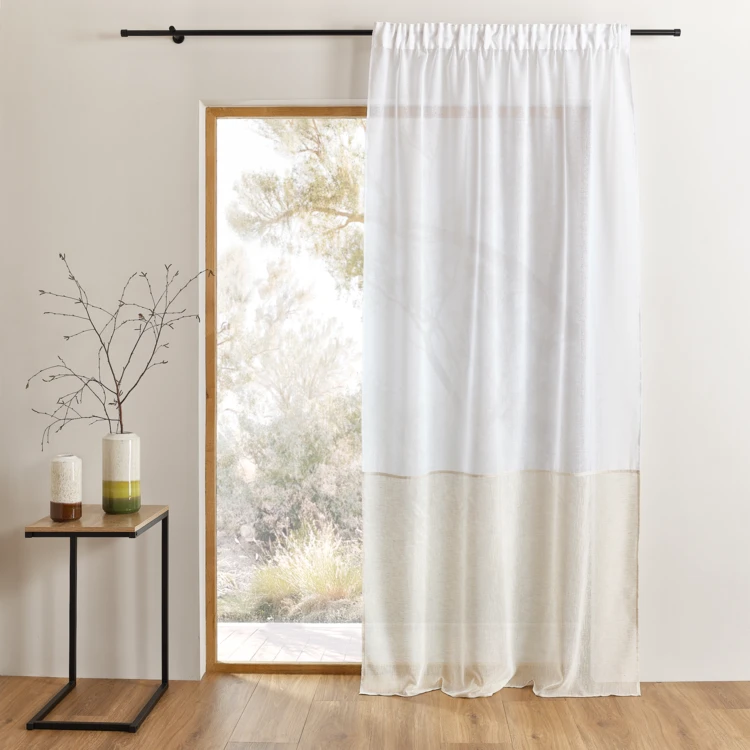 Voilage accroche 3 en 1 bicolore