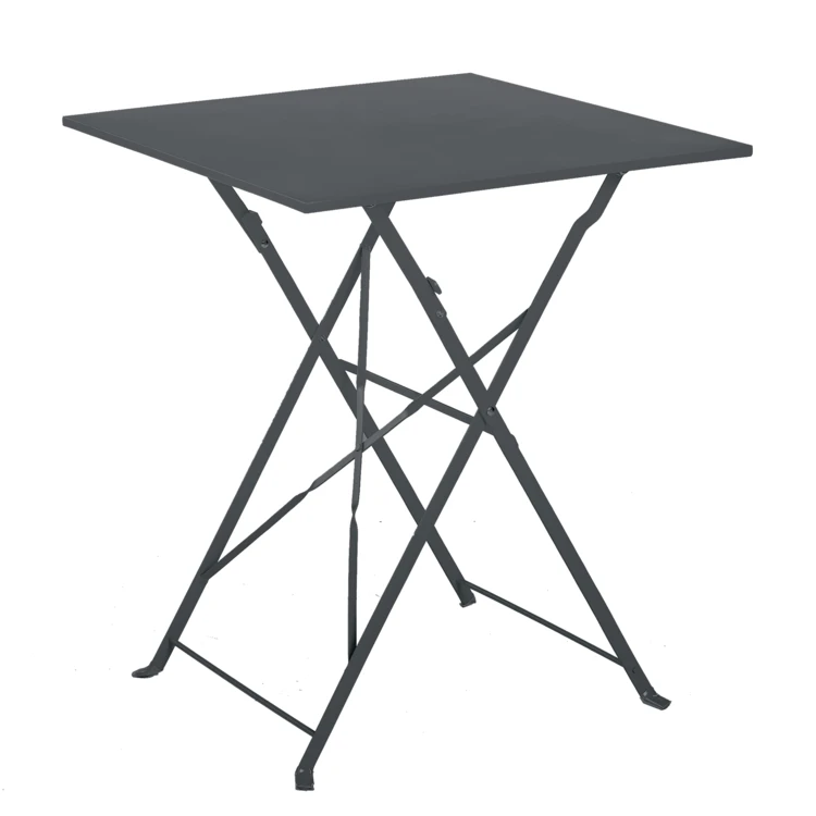 Table carrée de jardin pliante en acier