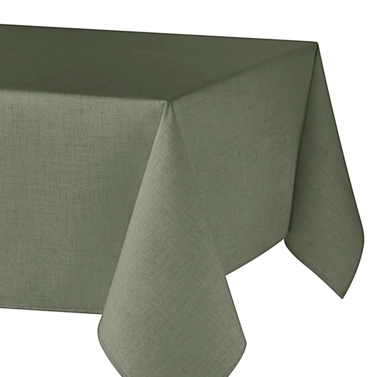 Nappe rectangulaire en polycoton enduit anti-tache unie