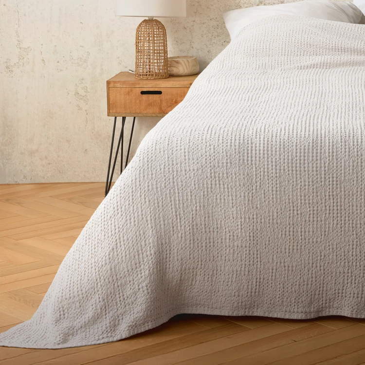 Plaid en coton nid d’abeille