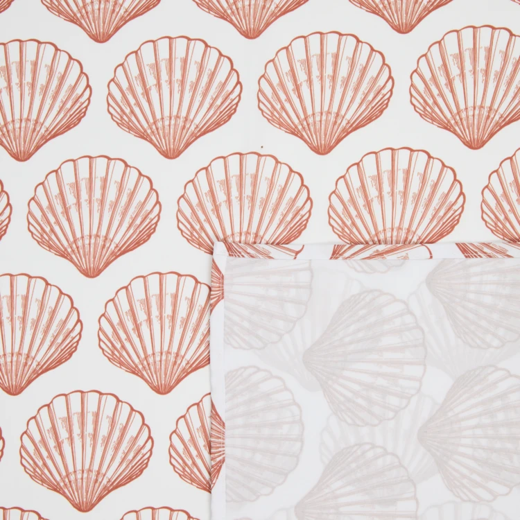 Nappe rectangle anti tache imprimée coquillage