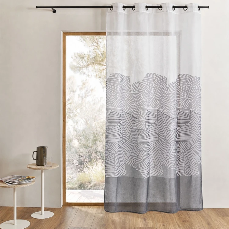 Voilage en Etamine Légère à Motifs Graphiques