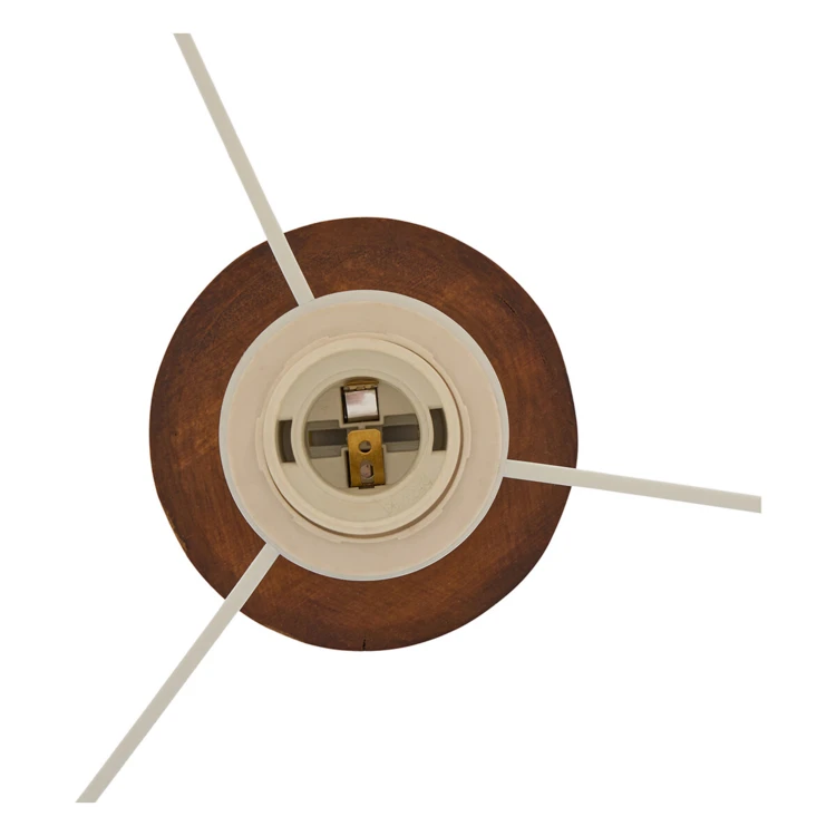 Lampadaire sur pied en bois avec abat-jour en coton