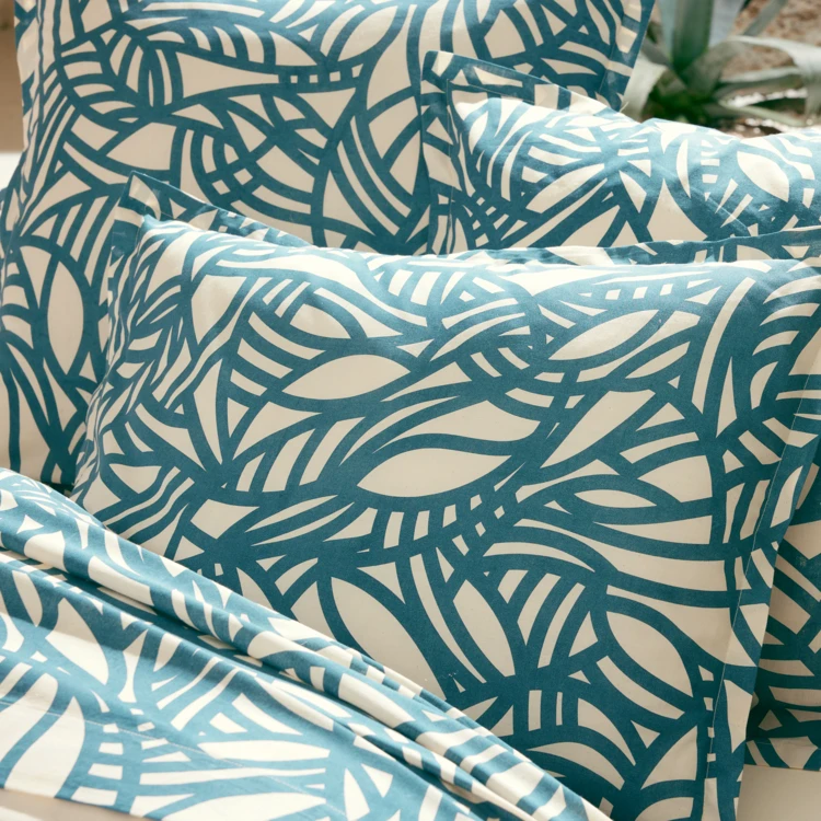 Drap coton végétal géométrique