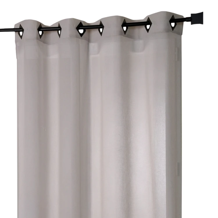 Voilage en Etamine Légère Unie à Oeillets Carrés