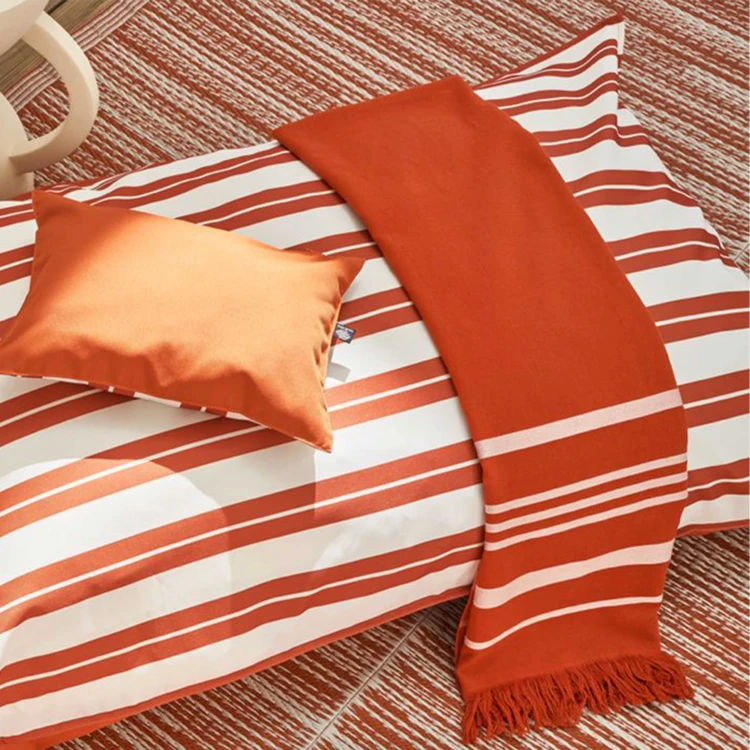 Pouf extérieur XXL à rayures