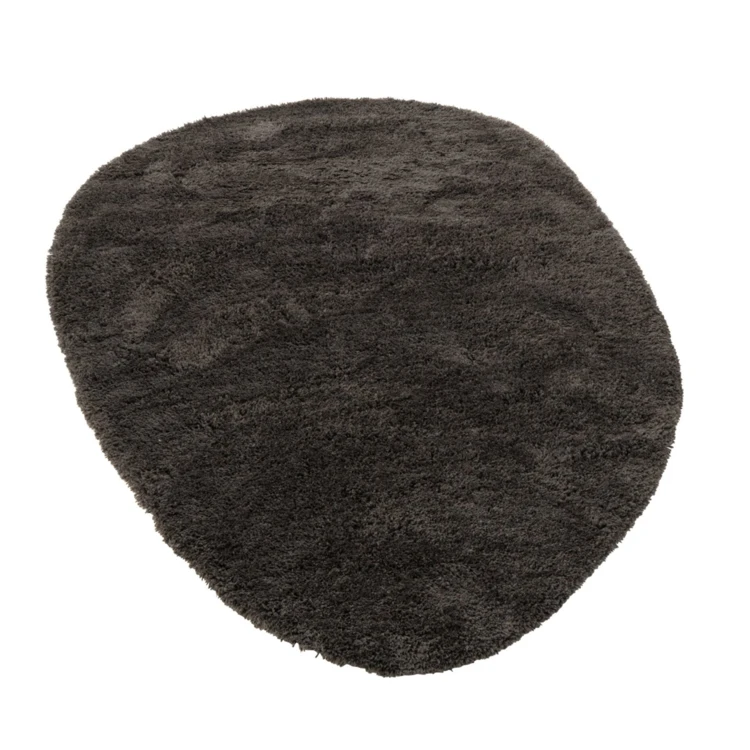 TAPIS DOUX POLYESTER GRIS FONCÉ