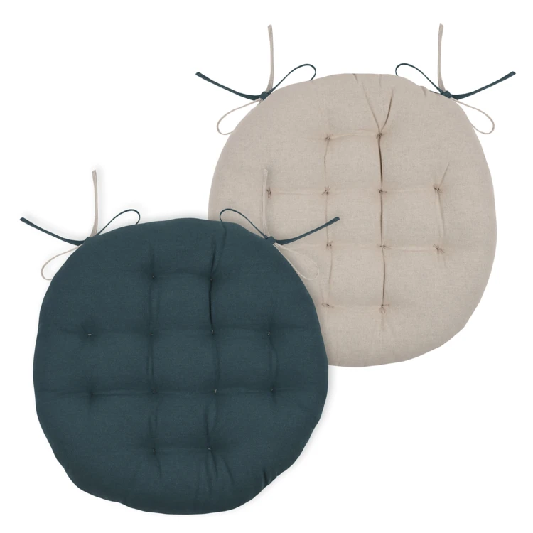 Galette de chaise ronde et bicolore