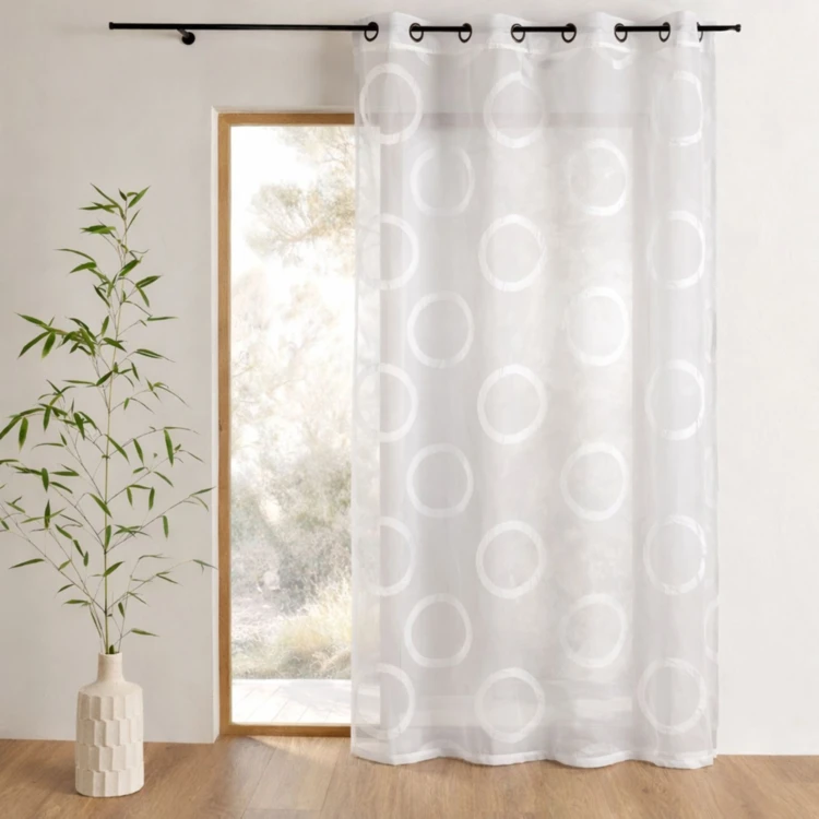 Voilage en organza jacquard ronds