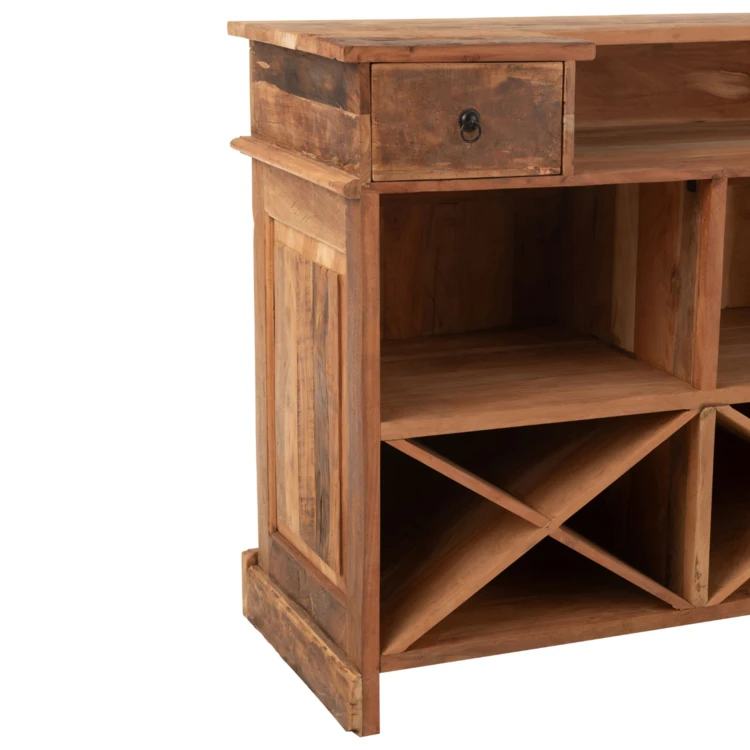 Bar en bois rangements multiples