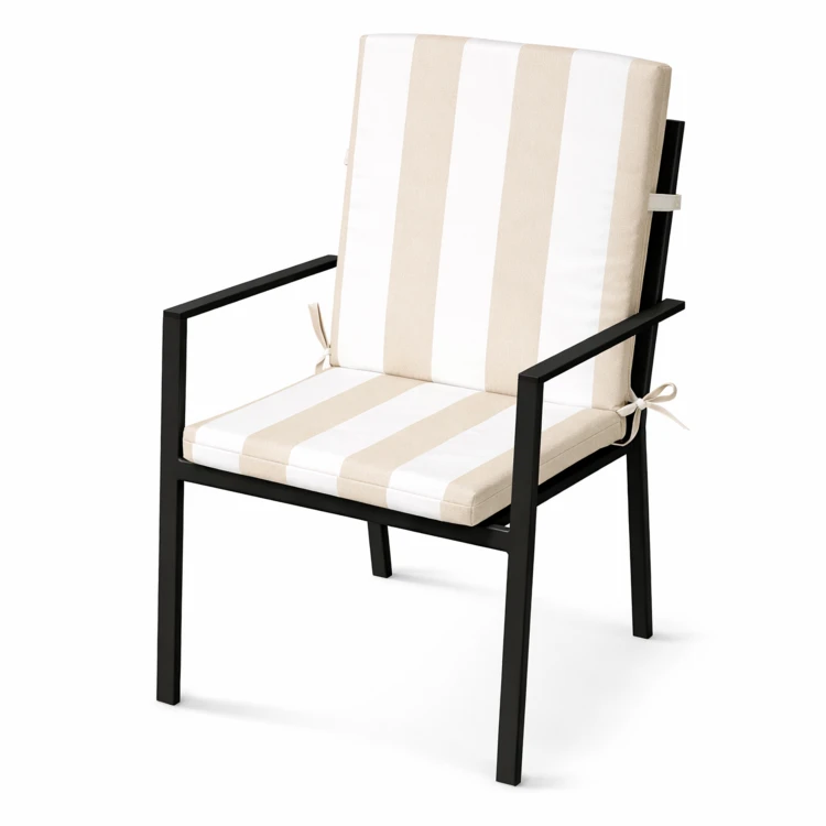 Coussin de chaise assise et dossier imperméable  à rayures