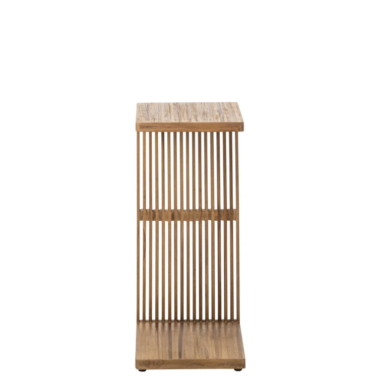 TABLE D'APPOINT À LATTES BOIS RECYCLÉ NOIR
