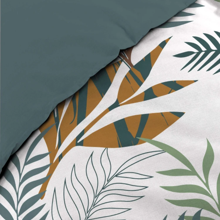 Parure de lit 2 pièces 100% coton à motifs végétaux housse + taie