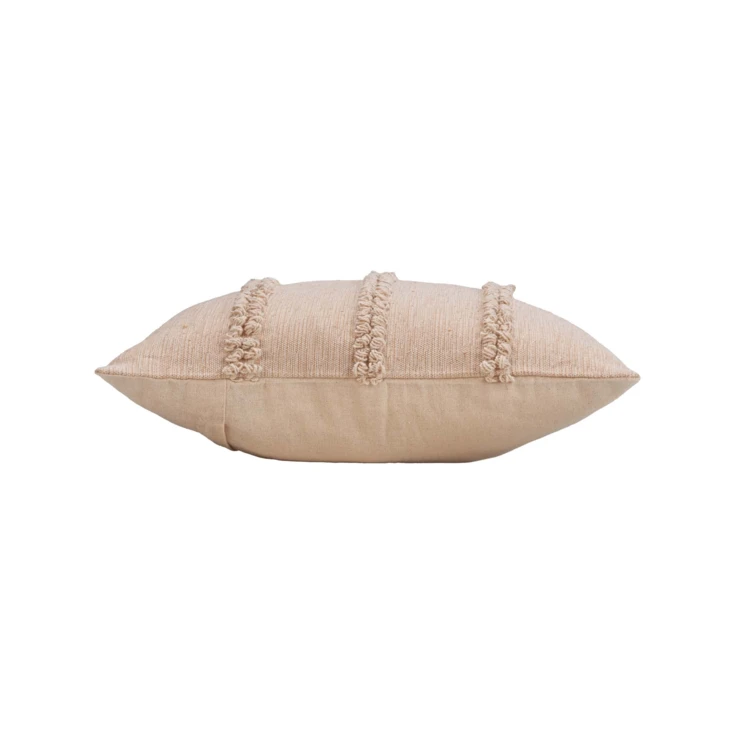 Coussin déhoussable en polycoton avec bandes bouclées