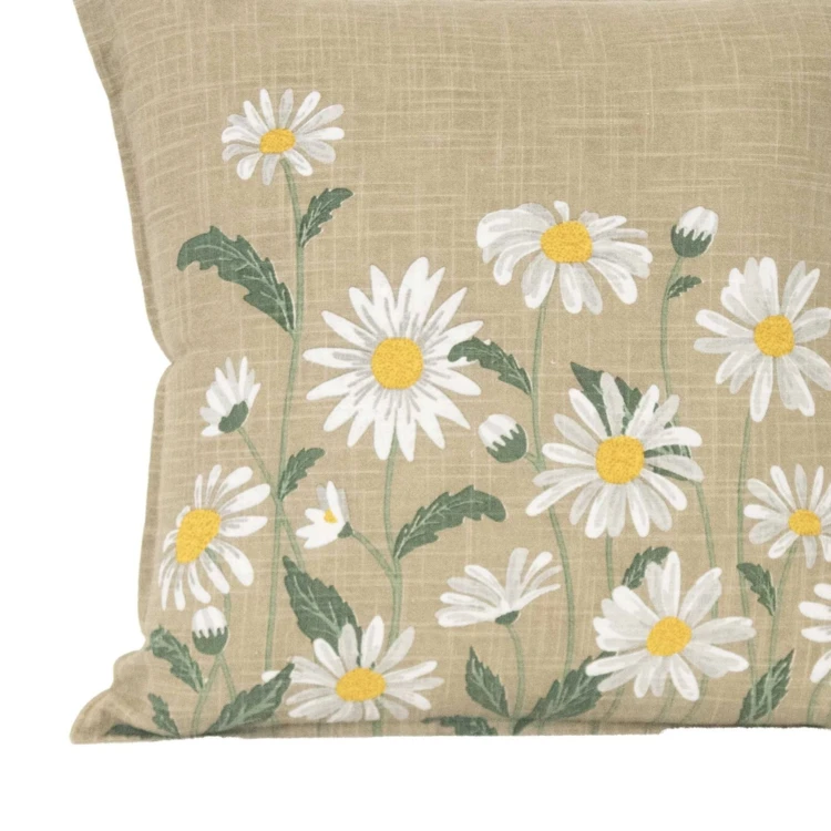 Cuscino decorativo in cotone con motivo a margherita