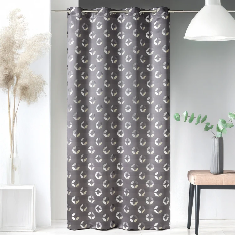 Rideau en jacquard à imprimés "rosace"