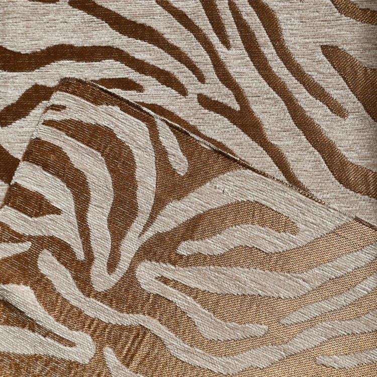 Tissu jacquard chenille motif zèbre