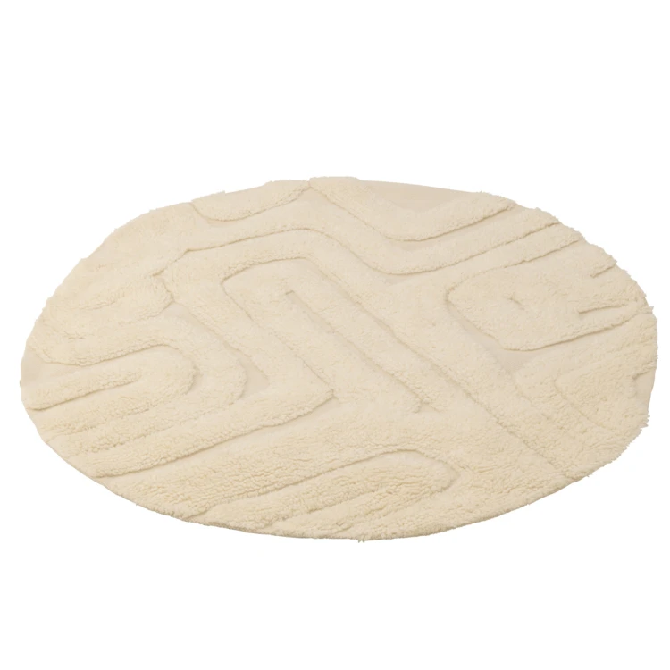 Tapis rond en laine motif abstrait