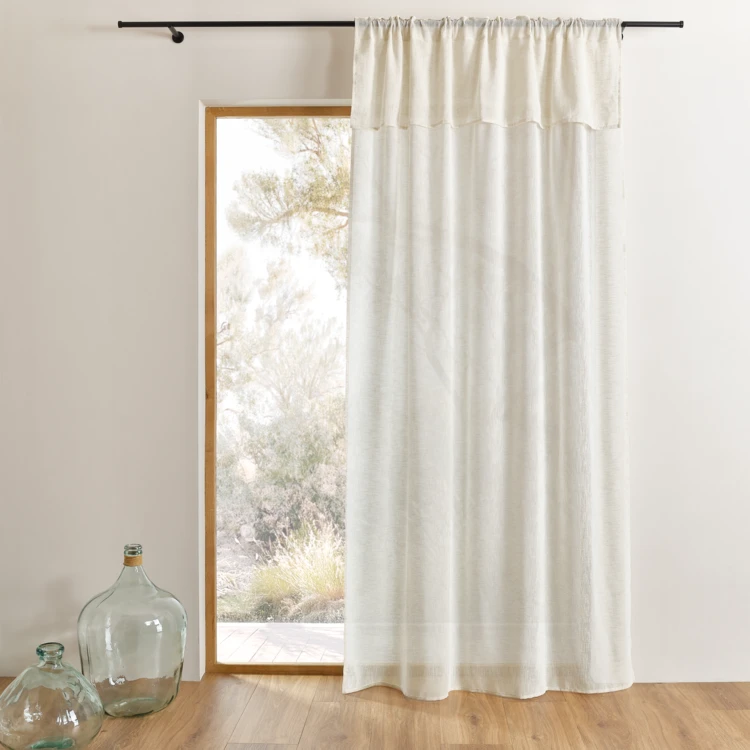 Voilage accroche 3 en 1  avec volant