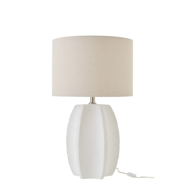 Lampe à poser en poterie avec pied sculpté