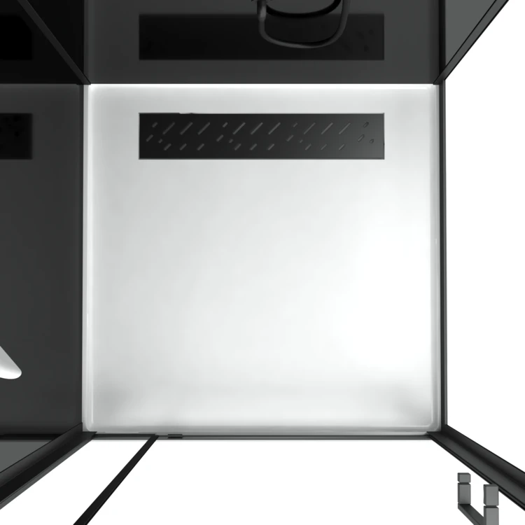 Cabine de douche hydromassante porte pivotante et panneau de contrôle tactile