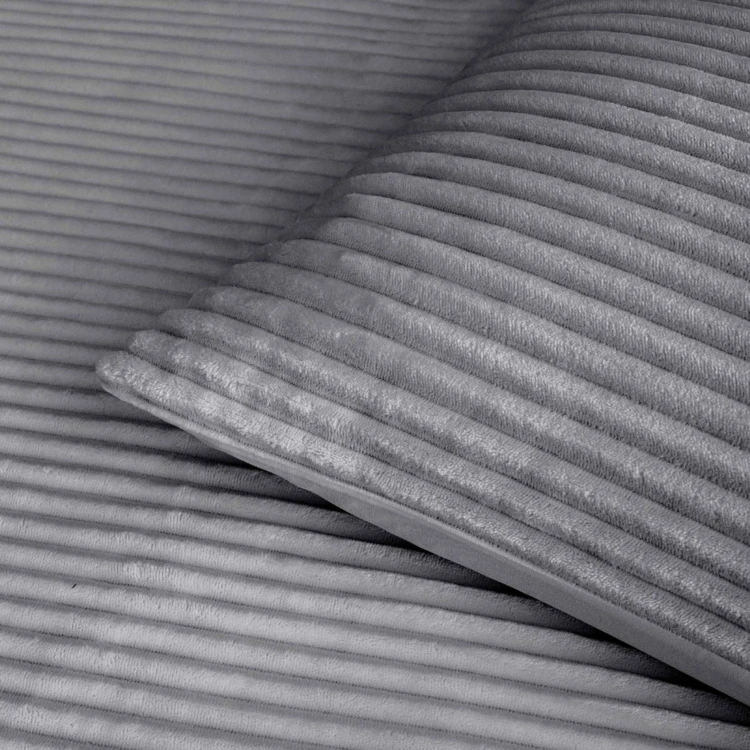 Parure de lit en flanelle relief unie avec fermeture zippée