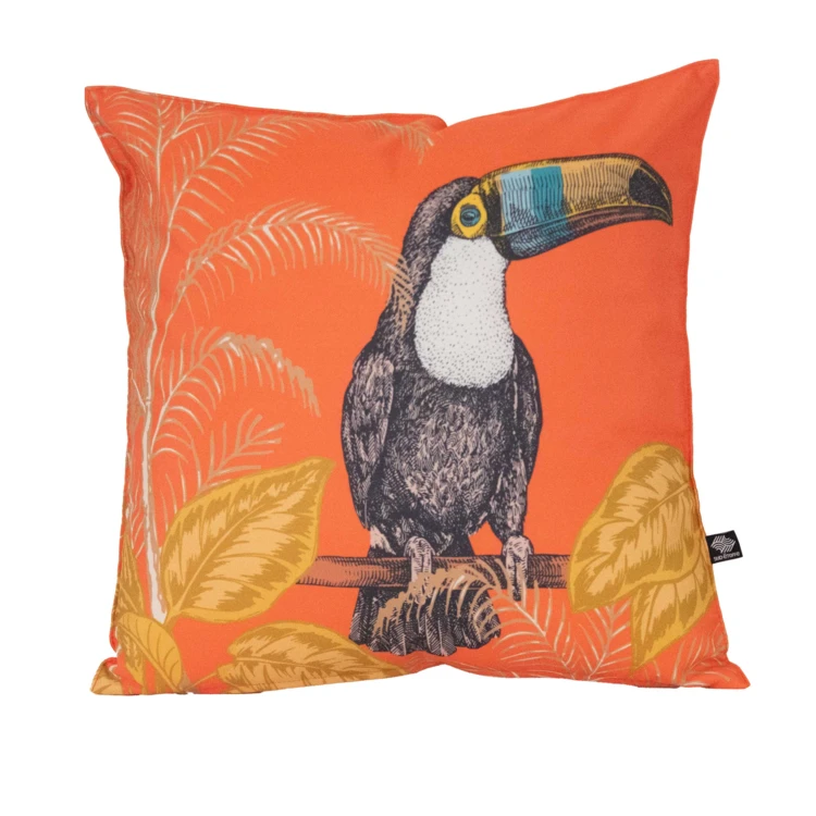 Coussin extérieur déperlant toucan