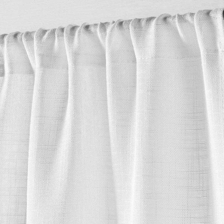 Gardine für große Fenster mit gewebtem Leinen-Effekt