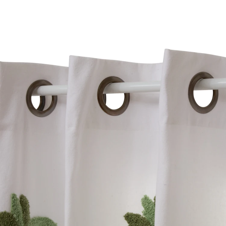 Rideau à oeillets tufté palmier