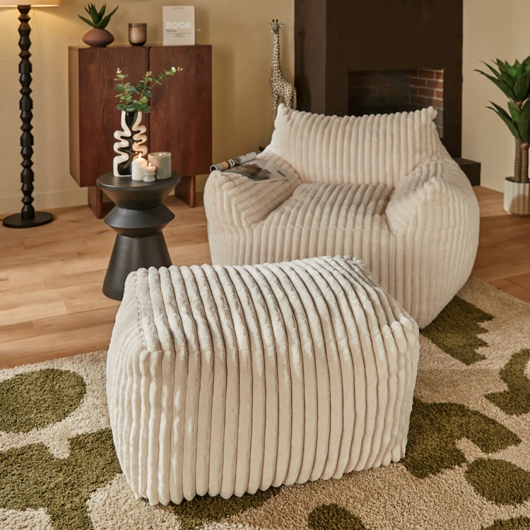Pouf XL côtelé