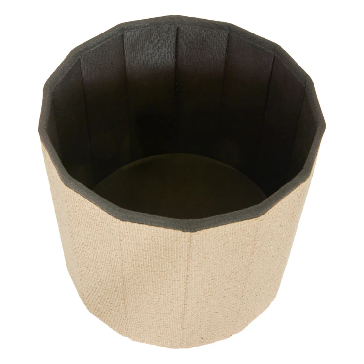 Pouf coffre pliable en bouclette