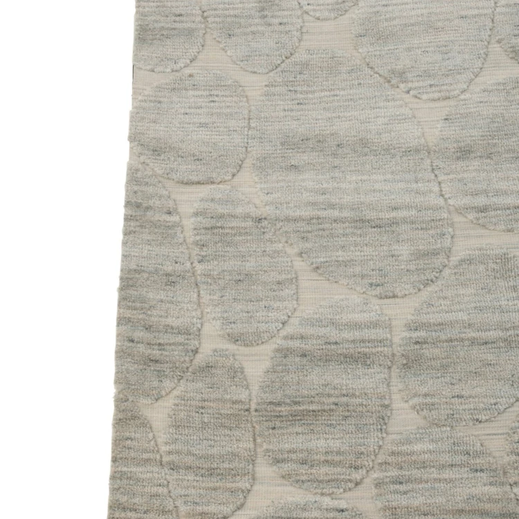 TAPIS MOTIF PIERRE POLYESTER BLEU GRIS