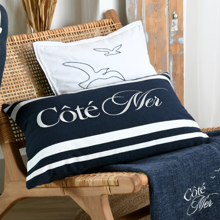 Coussin polycoton Côté Mer