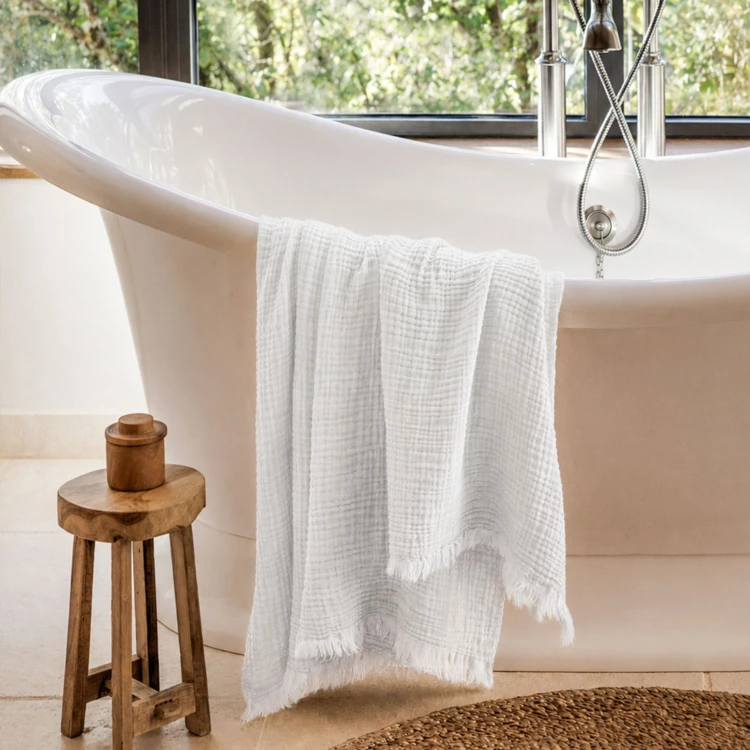 Drap de bain en gaze de coton
