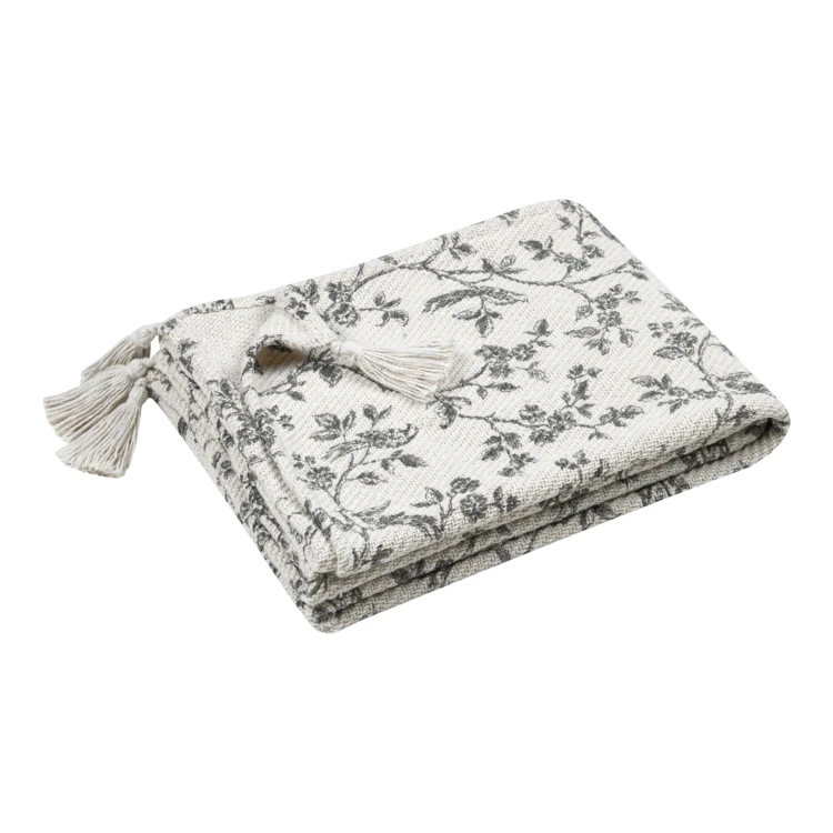 Plaid imprimé floral esprit campagne chic