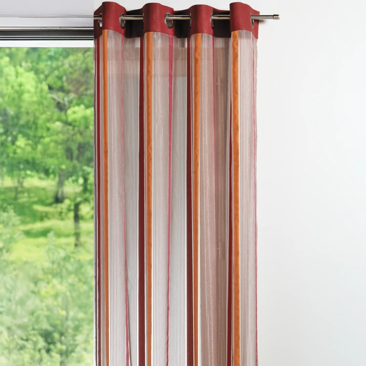 Rideau en organza à rayures verticales
