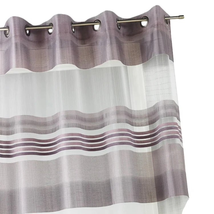 Voilage Organza rayures horizontales tissées