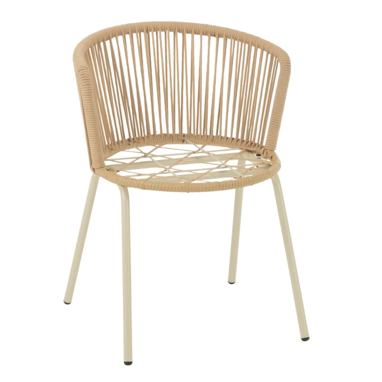 Design-Gartenstuhl aus Stahl und Kordel