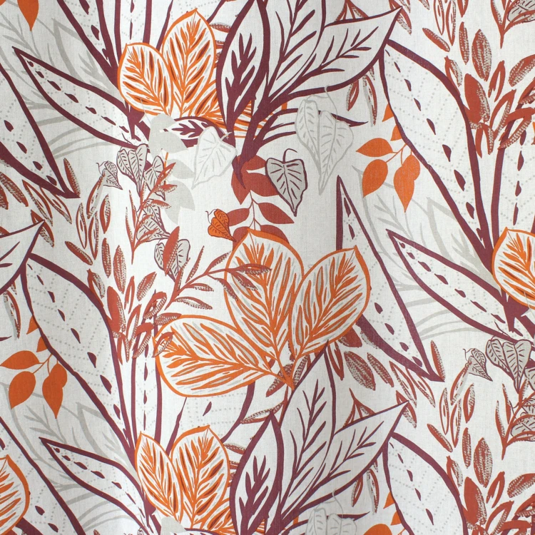 Rideau à oeillets coloré motif exotique