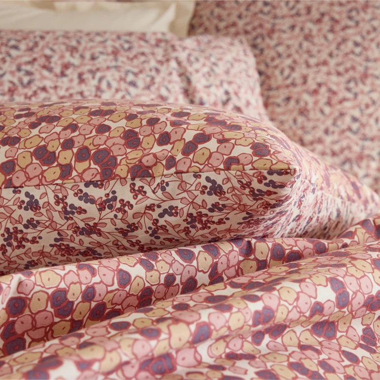 Parure de lit 3 pièces 100% coton housse + taies