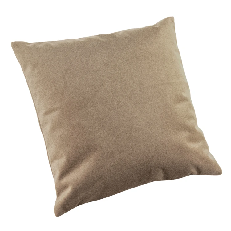 Coussin velours effet peau de pêche