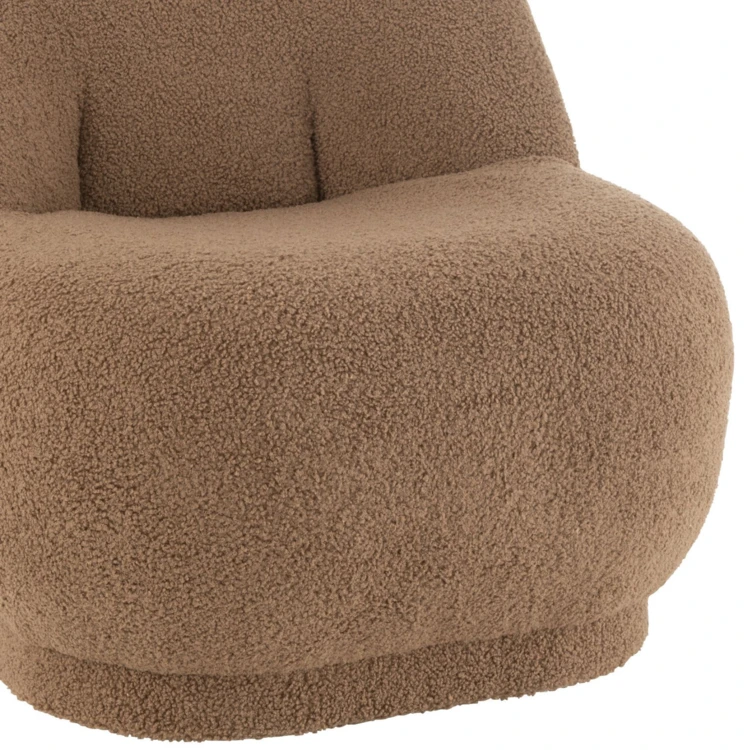 Fauteuil moelleux velours effet bouclette